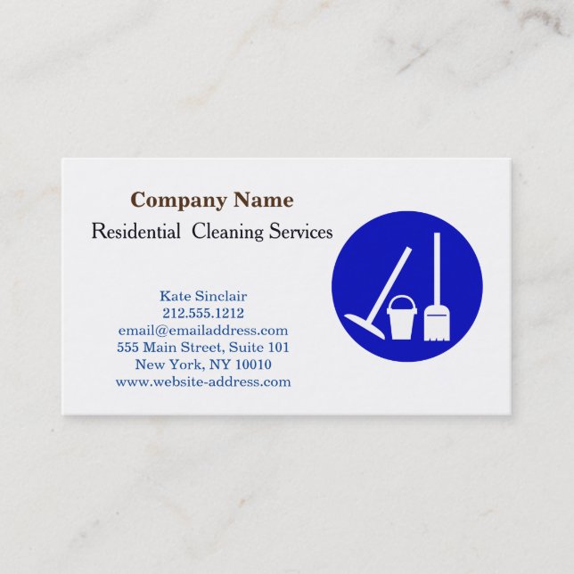 Modern Professional Cleaning Service Business Card (Front)