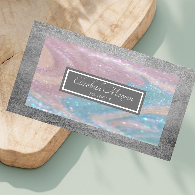 Modern Professional Colourful Glitter  Frame Business Card (Creator Uploaded)