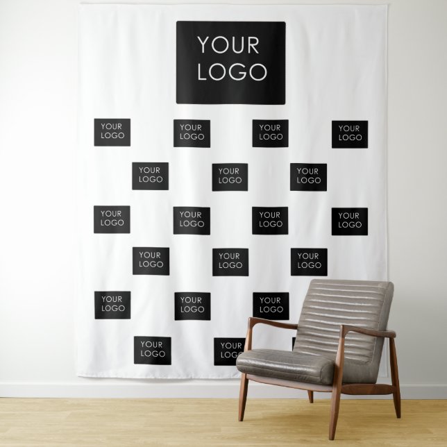 Modern Professional Company Business Logo Backdrop Tapestry (In Situ)
