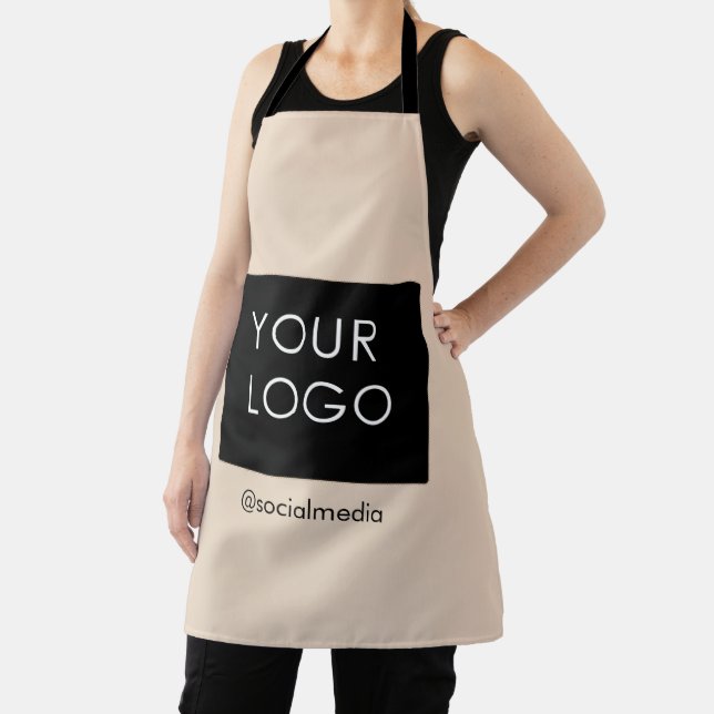 Modern Professional Company Business Logo Beige Apron (Insitu)