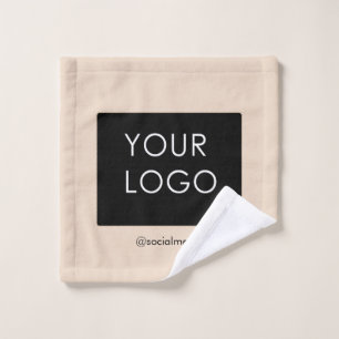 Modern Professional Company Business Logo Beige Wash Cloth