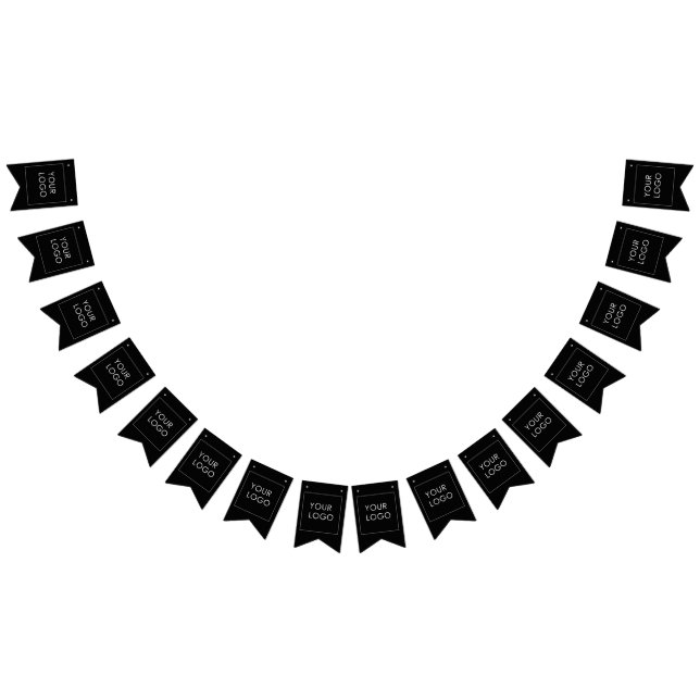 Modern Professional Company Business Logo Black Bunting Flags (All)
