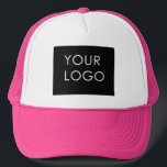 Modern Professional Company Business Logo Pink Trucker Hat<br><div class="desc">Modern Customizable Business Company Corporate Logo gifts. Add your logo or image to this modern, elegant minimalist pink gradient ombre design. You can simply add your company logo, image, or personal photo. Editable logo or photo business or individual personal gift for a friend, co-worker, or anyone else. Customizable company business...</div>