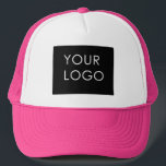 Modern Professional Company Business Logo Pink Trucker Hat<br><div class="desc">Modern Customizable Business Company Corporate Logo gifts. Add your logo or image to this modern, elegant minimalist pink gradient ombre design. You can simply add your company logo, image, or personal photo. Editable logo or photo business or individual personal gift for a friend, co-worker, or anyone else. Customizable company business...</div>