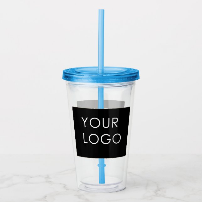 Modern Professional Company Business Logo Promo Acrylic Tumbler (Front)