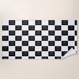 Modern Professional Company Business Logo Promo   Beach Towel