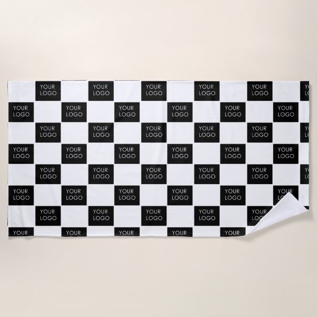 Modern Professional Company Business Logo Promo   Beach Towel (Front)
