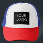 Modern Professional Company Business Logo  Trucker Hat<br><div class="desc">Modern Customizable Business Company Corporate Logo gifts. Add your logo or image to this modern, elegant minimalist pink gradient ombre design. You can simply add your company logo, image, or personal photo. Editable logo or photo business or individual personal gift for a friend, co-worker, or anyone else. Customizable company business...</div>