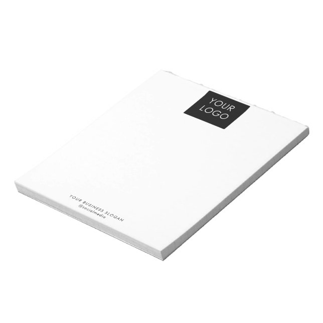 Modern Professional Company Business Logo White  Notepad (Rotated)