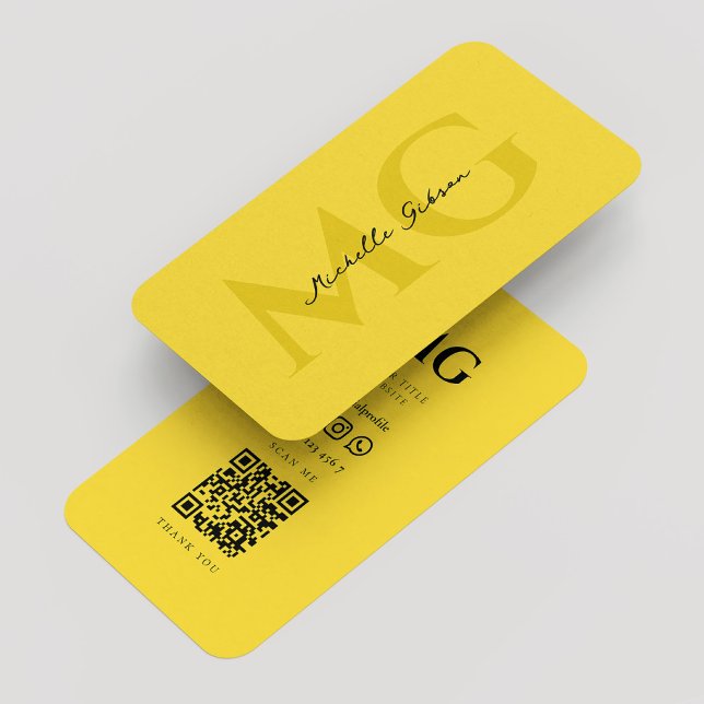Modern Professional Construction Monogram Yellow Business Card (Modern Professional Construction Monogram Yellow Business Card
)