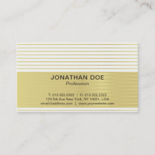 Modern Professional Creative Gold Striped Luxe Business Card