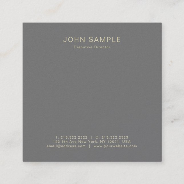 Modern Professional Creative Pearl Finish Luxury Square Business Card (Front)