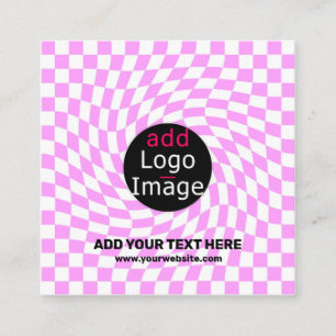 Modern Professional Custom Brand Chequered Pink  Enclosure Card