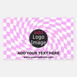 Modern Professional Custom Brand Chequered Pink  Sticker
