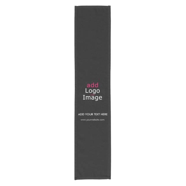 Modern Professional Custom Business Chic Black Short Table Runner (Front)