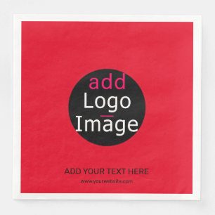 Modern Professional Custom Business Chic Red Napkin