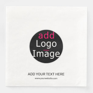 Modern Professional Custom Business Chic White Napkin
