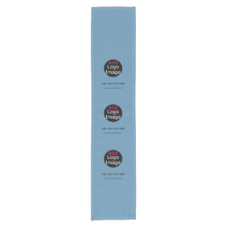 Modern Professional Custom Business Dusty Blue Short Table Runner