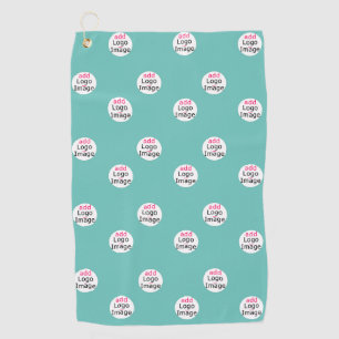 Modern Professional Custom Business Mint Green Golf Towel