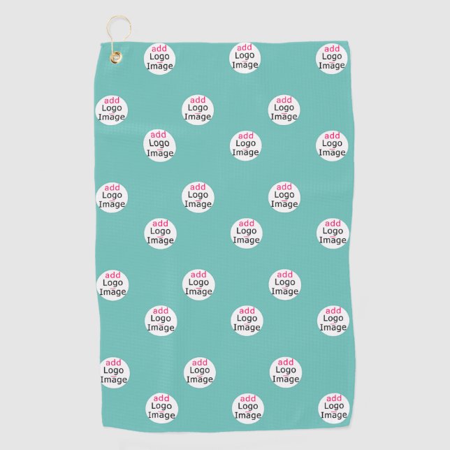 Modern Professional Custom Business Mint Green Golf Towel (Front)