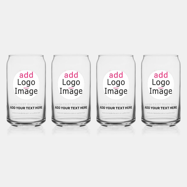Modern Professional Customizable Business Chic  Can Glass (Front)