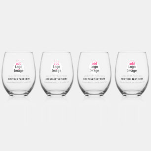 Modern Professional Customizable Business Chic  Stemless Wine Glass