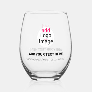Modern Professional Customizable Business Chic  Stemless Wine Glass