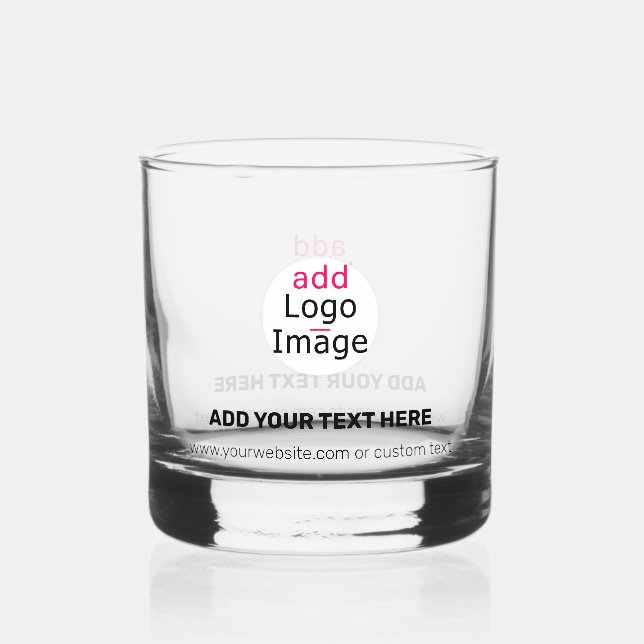 Modern Professional Customizable Business Chic  Whiskey Glass (Front)