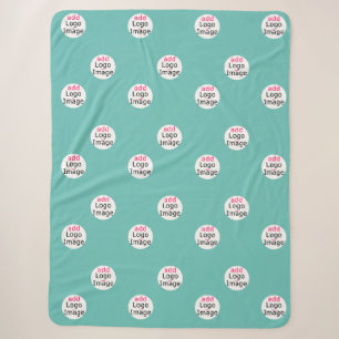 Modern Professional Customizable Business Mint Sherpa Blanket