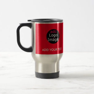 Modern Professional Customizable Business Red Travel Mug