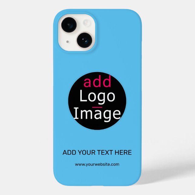 Modern Professional Customizable Business Sky Blue Case-Mate iPhone Case (Back)