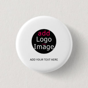 Modern Professional Customizable Business White 1 Inch Round Button