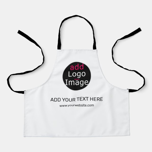 Modern Professional Customizable Business White  Apron (Front)