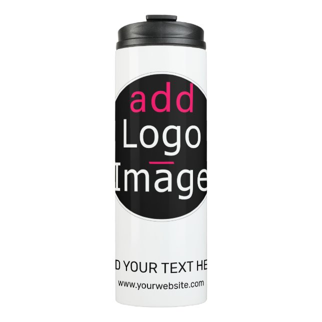 Modern Professional Customizable Business White Thermal Tumbler (Front)