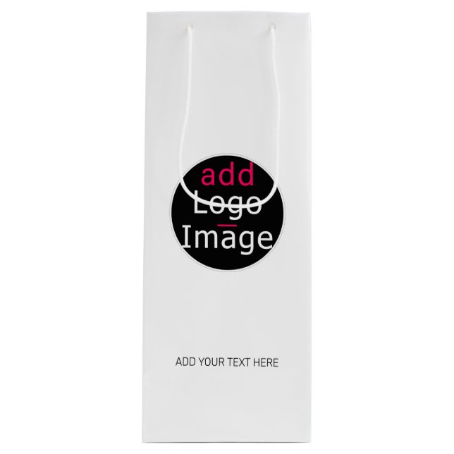 Modern Professional Customizable Business White Wine Gift Bag (Front)