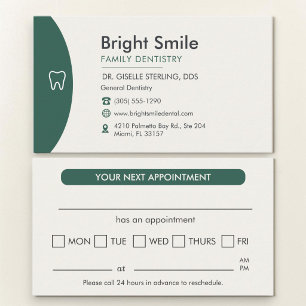 Modern Professional Dental Appointment Card