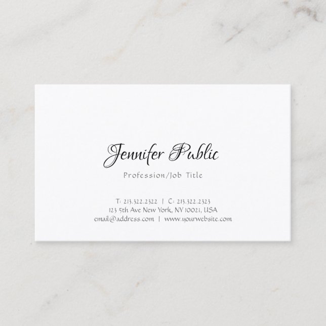 Modern Professional Design Elegant Simple Template Business Card (Front)