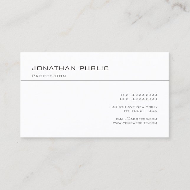 Modern Professional Design Minimalist Template Business Card (Front)
