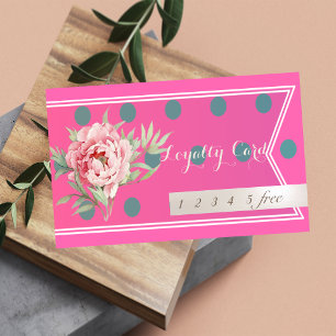 Modern Professional,Dotted,Floral   Loyalty Card