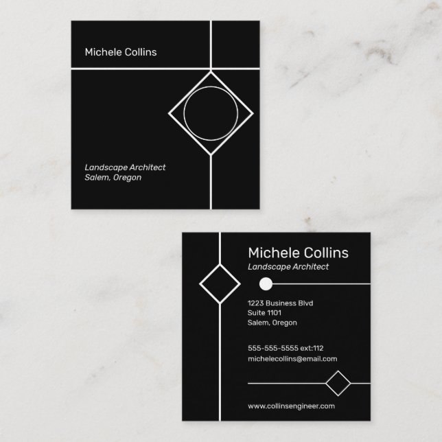 Modern Professional Elegance Square Business Card (Front/Back)