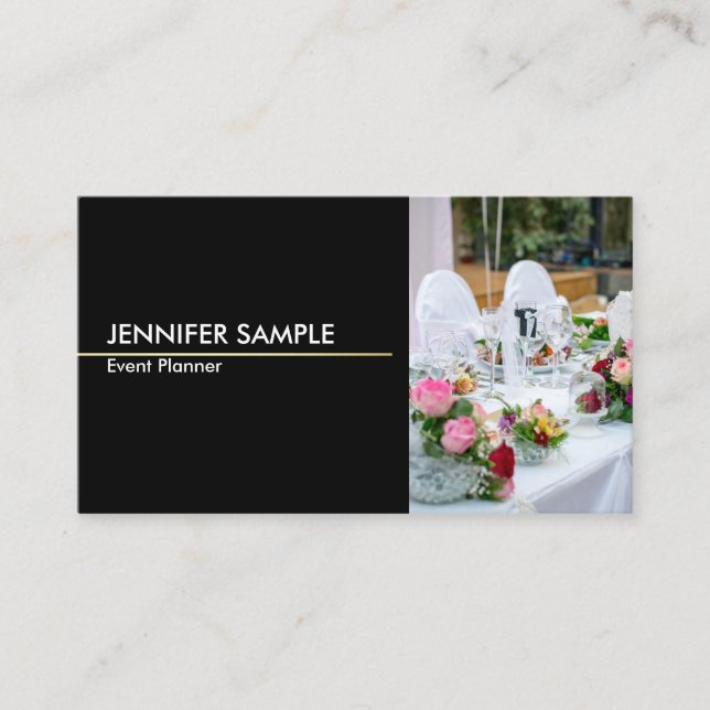Modern Professional Elegant Black and Gold Colour Business Card (Front)