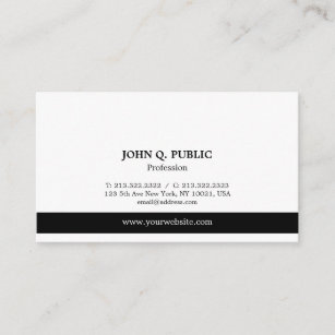 Modern Professional Elegant Black and White Simple Business Card