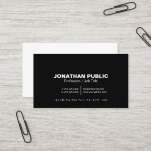Modern Professional Elegant Black White Minimal Business Card
