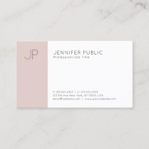 Modern Professional Elegant Colours Monogram Plain Business Card