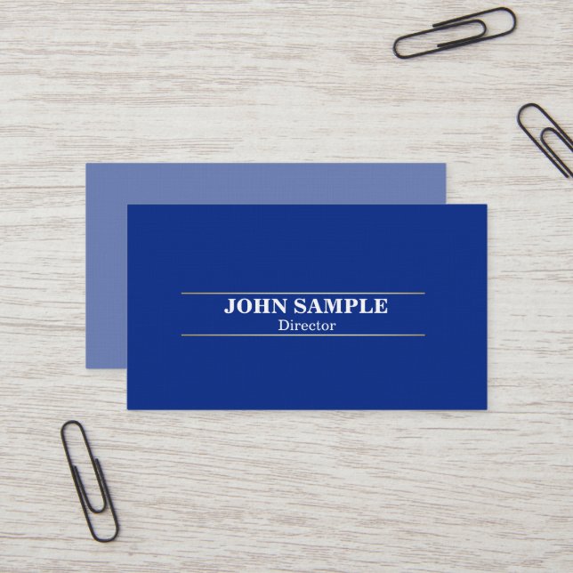 Modern Professional Elegant Design Blue Gold Business Card (Front/Back In Situ)