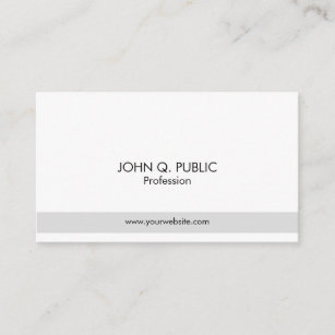 Modern Professional Elegant Grey White Simple Chic Business Card