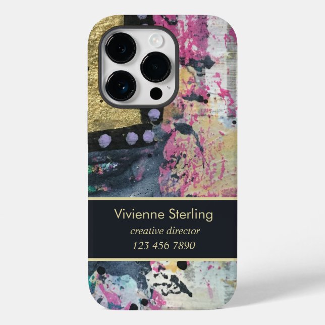 Modern Professional Elegant Minimalist Mixed Media Case-Mate iPhone Case (Back)