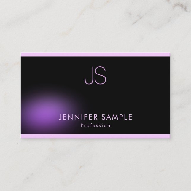 Modern Professional Elegant Monogram Luxurious Business Card (Front)