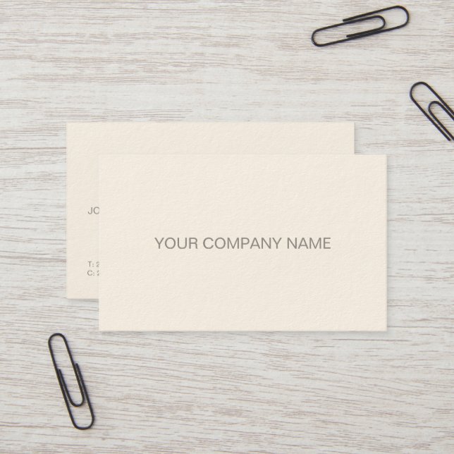 Modern Professional Elegant Simple Signature Cream Business Card (Front/Back In Situ)