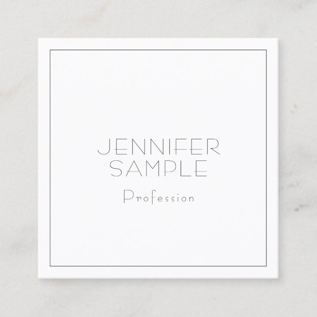 Modern Professional Elegant Trendy Template Square Business Card (Front)